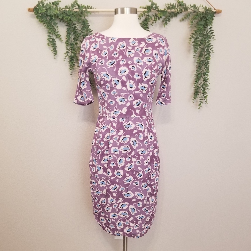 Boden Purple Floral Dress Size 2